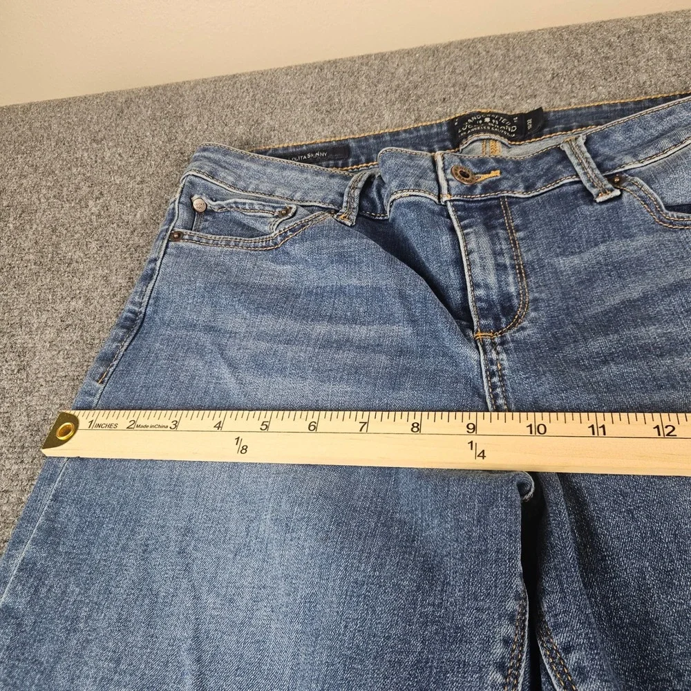 Lucky Brand Lolita Skinny Jeans‎ Womens 14/32 Medium Wash Blue Denim Mid Rise